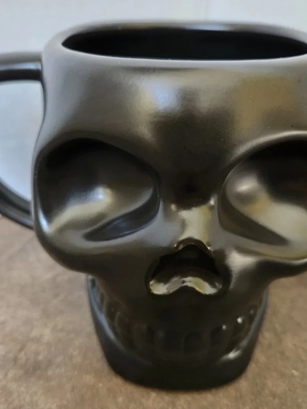 Black Skull Coffee Tea Mug Cup Matte Finish * Spooky Halloween * Gothic Skeleton - Picture 5 of 9
